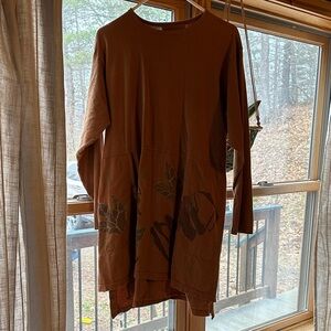 Blue Fish Brown and Black Artistic Patch Shirt or Dress